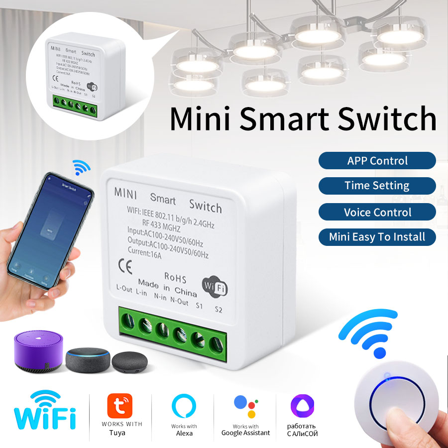 Rf 433Mhz Module - Przełącznik inteligentny WiFi Tuya RF433Mhz 16A/20A,