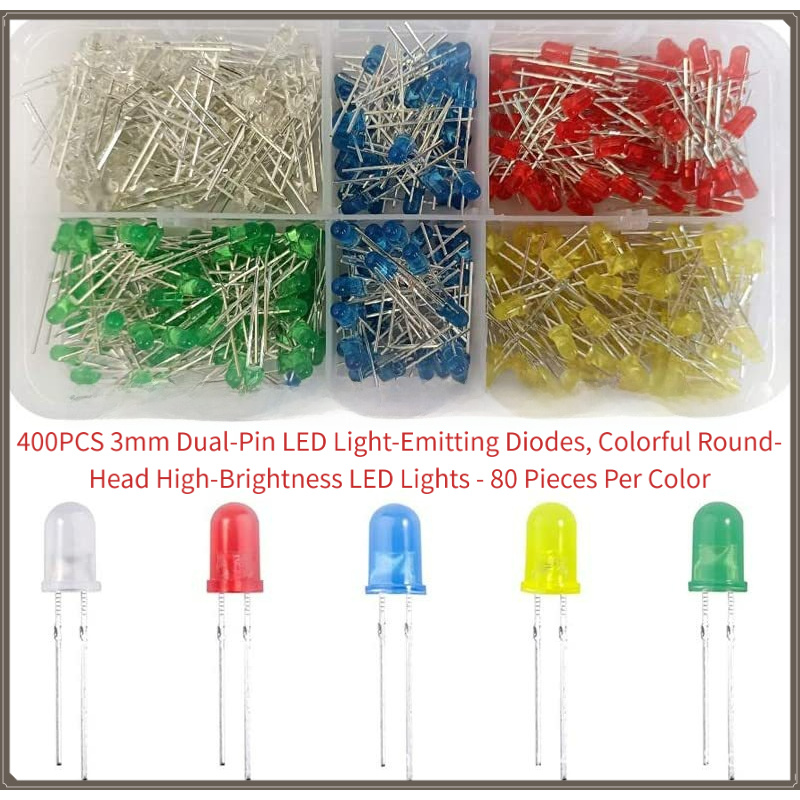400 SZTUK diod LED 3mm z podwó – R/Diy Electronics recenzja i cena