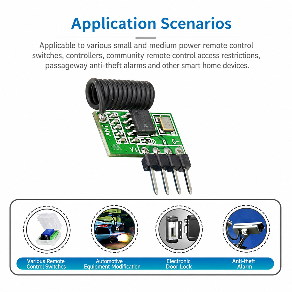 Moduł odbiornika RF superheter – Rf 433Mhz Module recenzja i cena