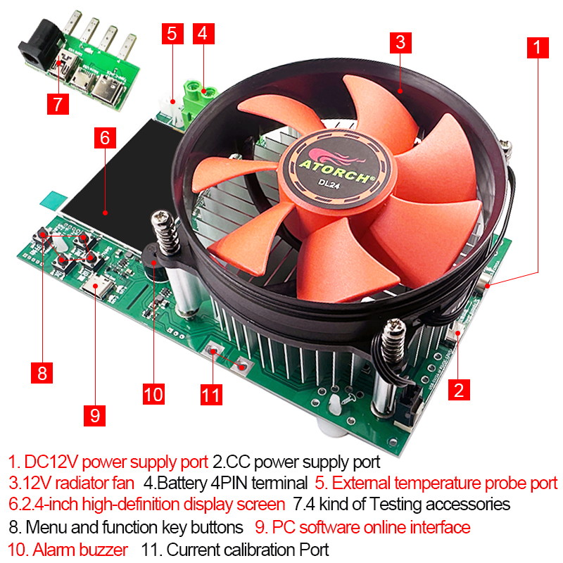 150W 4-przewodowy tester pojem – Diy Electronic Load recenzja i cena